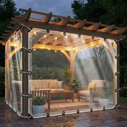 🌦️14 Mil Heavy-Duty Transparent PVC Vinyl Tarp