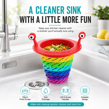 🌈Rainbow Monster Foldable Kitchen Sink Strainer-Catch Them With a Smile