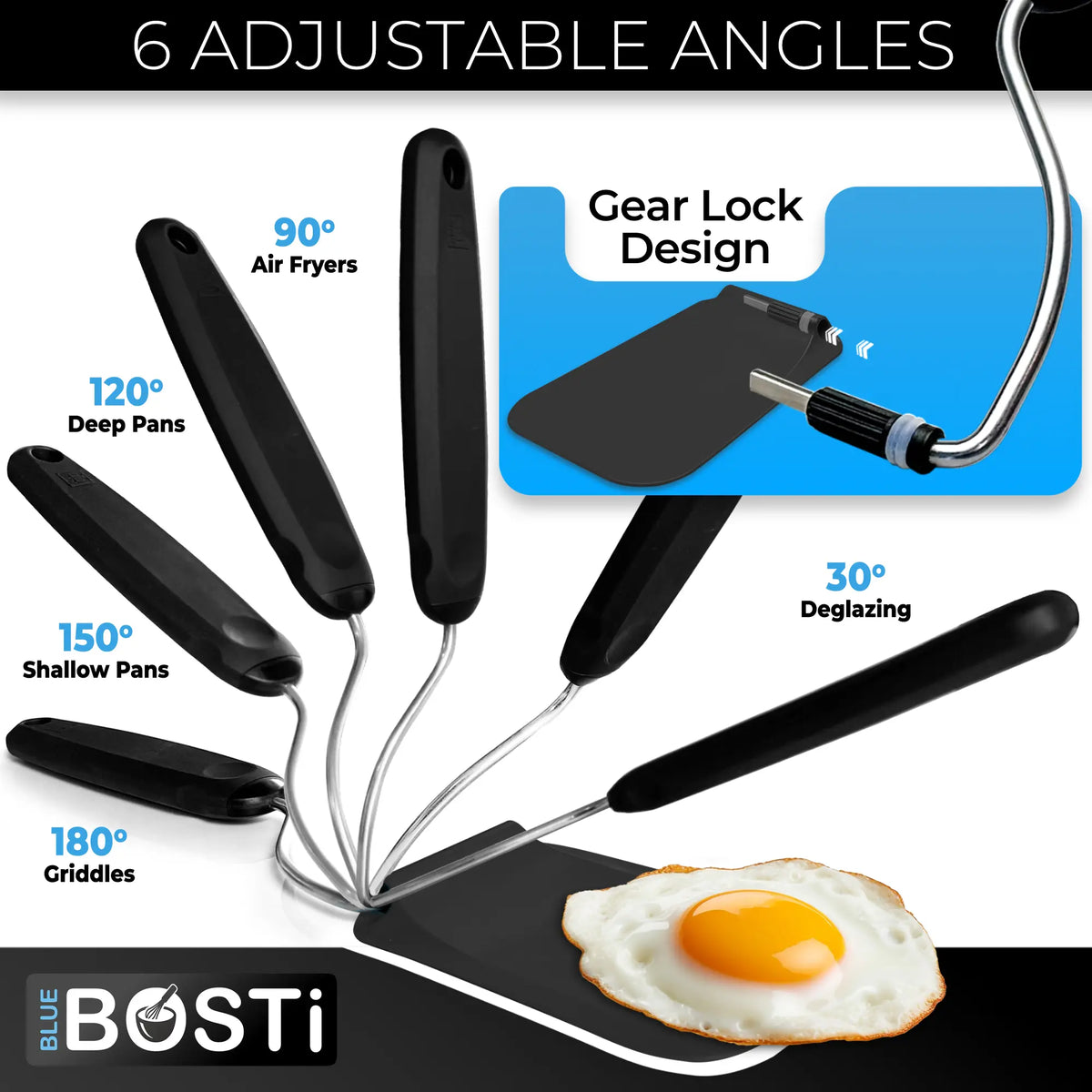 7️⃣ KITCHEN FAVORITE | 7-Position Adjustable Spatula – Multi-Angle Turner for Frying Pans, Griddles & Air Fryers