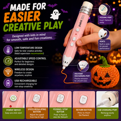 🎃Wireless 3D Drawing Pen-Turning Halloween Ideas Into Something You Can Hold
