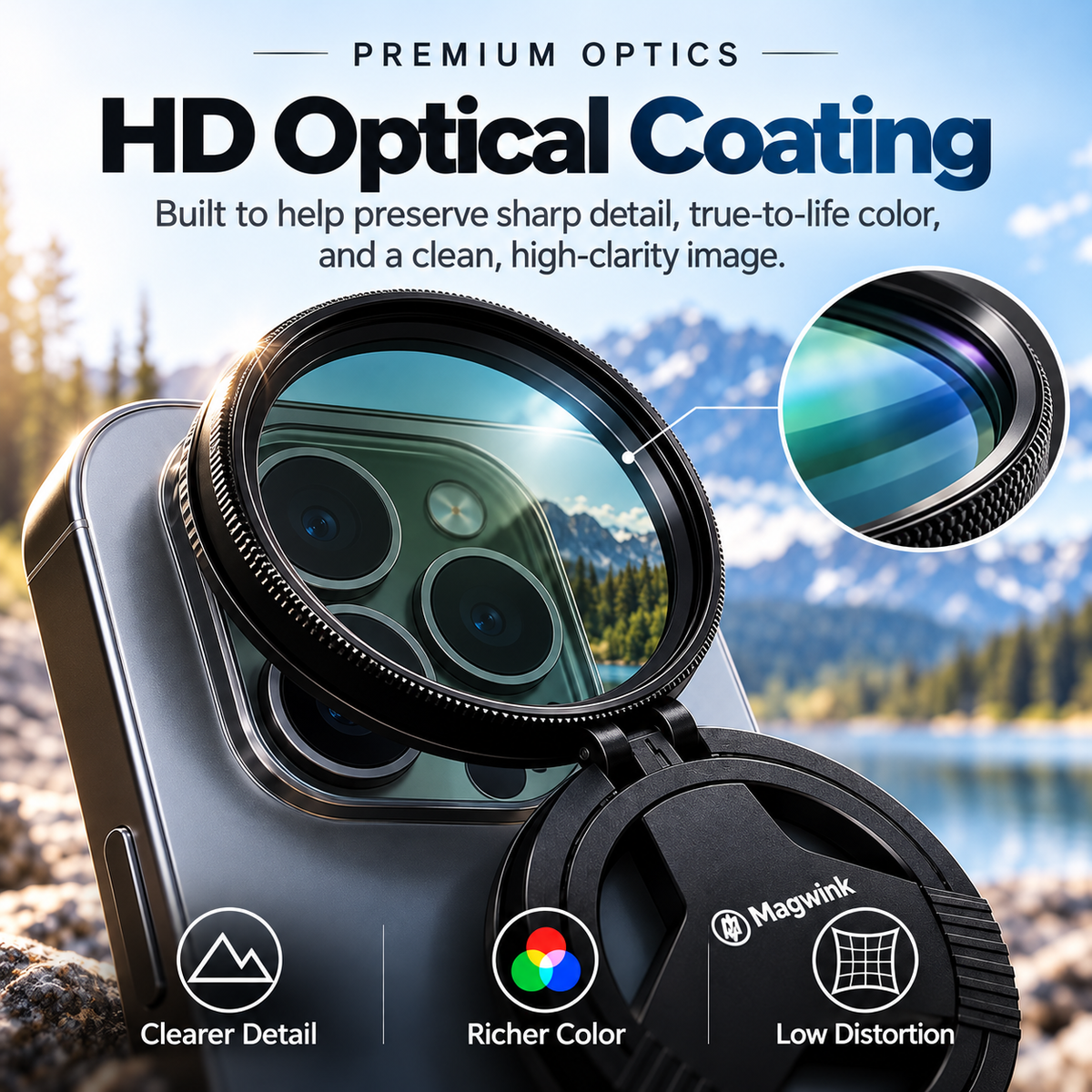 📸✨ Magnetic CPL Phone Camera Filter 🔥 Anti-Glare Polarizing Lens | HD Optical Coating 🌈 Quick Snap-On & Rotatable Design 📱