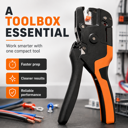🔧 3-in-1 Automatic Wire Stripper, Cutter & Crimper – Self-Adjusting Wire Prep Tool