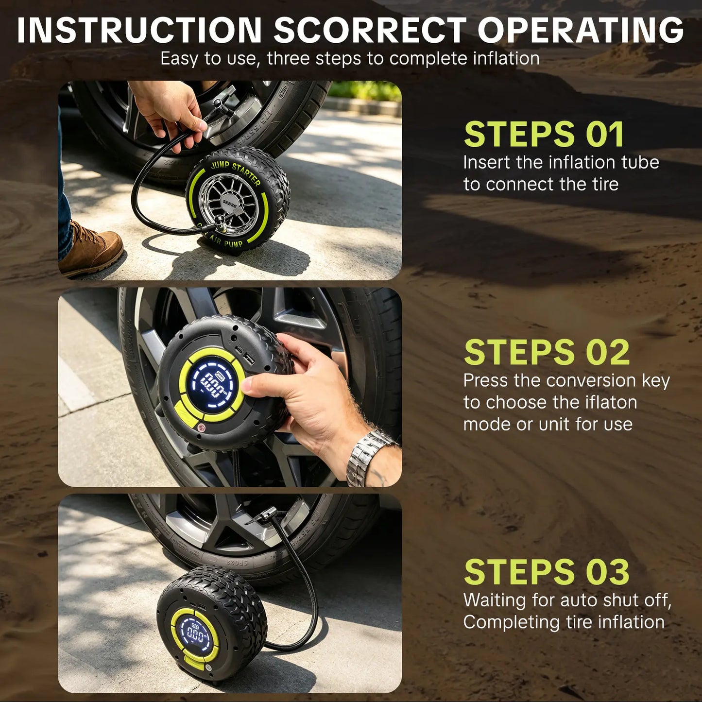 Tire Inflator Portable Air Compressor