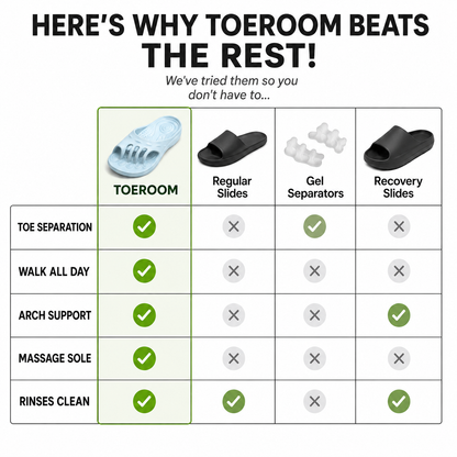 Toe Separator Comfort Slides – Cushioned Footbed & Built-In Toe Dividers
