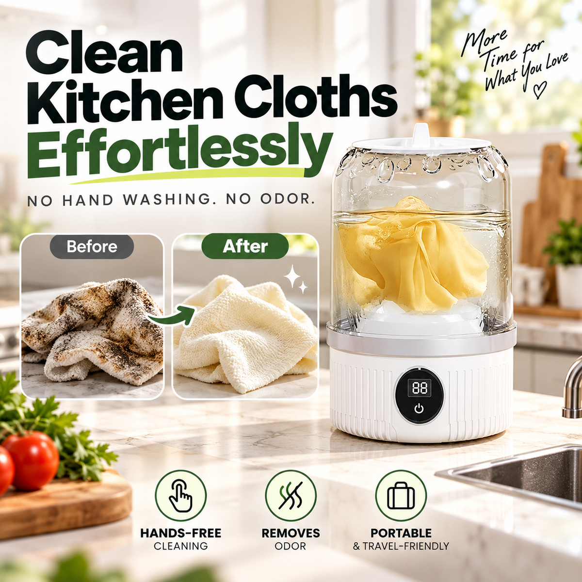 🧺 Cordless Mini Washing Machine – USB-C Rechargeable, 2 Wash Modes