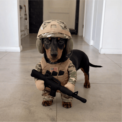 Funny Soldier Dog Costume – The Cutest Little Recruit 🪖