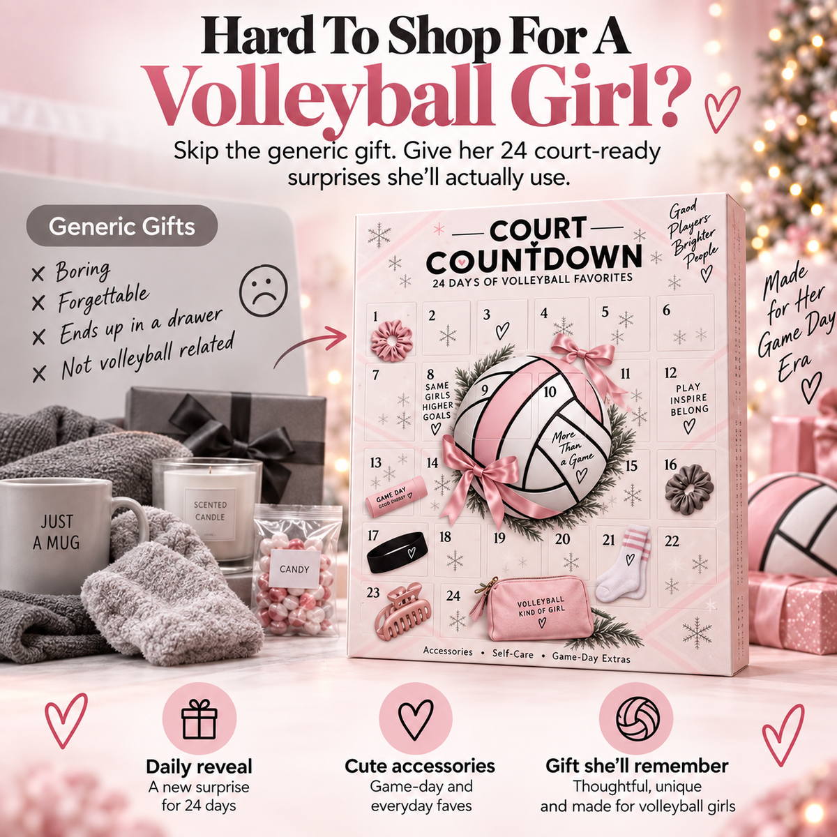🏐 24-Day Volleyball Countdown Gift Box – Game-Day Favorites