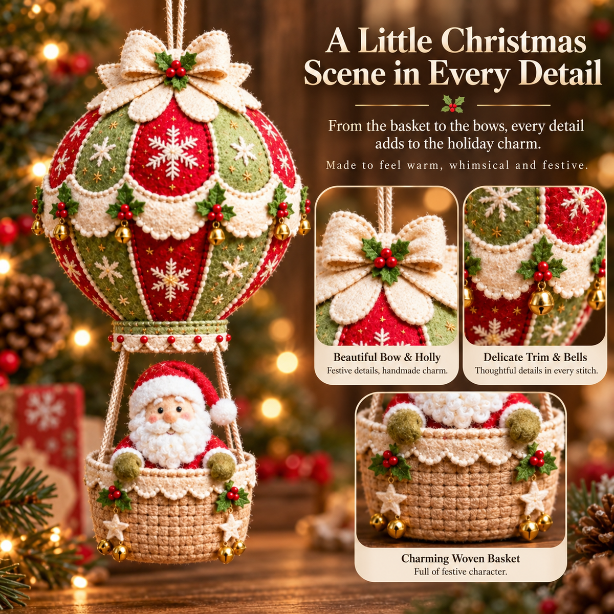 🎅Christmas Hot Air Balloon DIY Kit — Hanging Holiday Decoration Craft