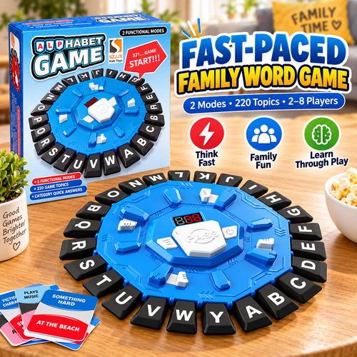 ⚡ Word Game,Family Board Games with 2 Modes,220 Topics,Fast-Paced Letter Game
