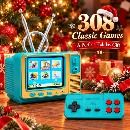 📺 Mini Retro TV Game Console – 308 Games, 2.8” Screen & Wireless Controller