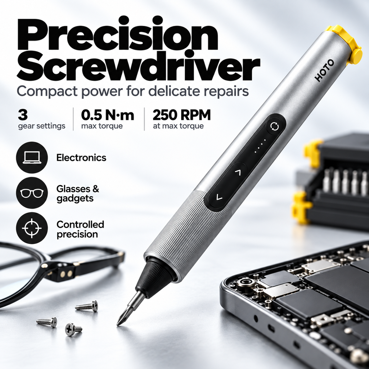 ⚡ 3-in-1 Modular Precision Tool System – Screwdriver, Mini Drill & Rotary Tool Setup