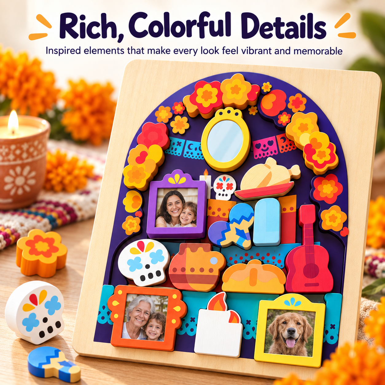 Personalized Family Memory Ofrenda Board – Interactive Photo Keepsake Puzzle