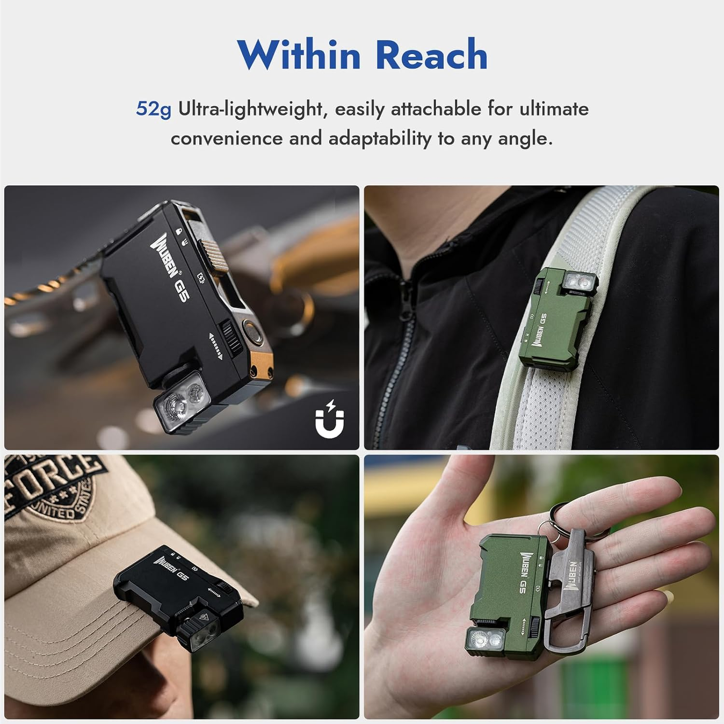 WUBEN G5 40000 Lumens EDC Keychain Compact Rechargeable Flashlight