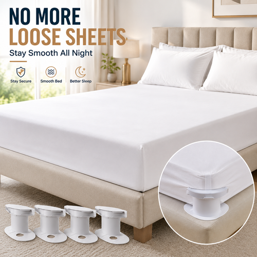 🛏️ 4PCS Invisible Bed Sheet Holders – Keep Sheets Tight & Wrinkle-Free