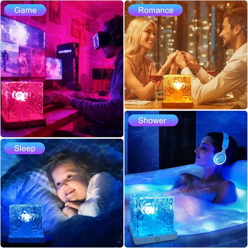 🌈Rechargeable Waterproof Shower Light -16 Colors Ocean Wave Projector with Remote