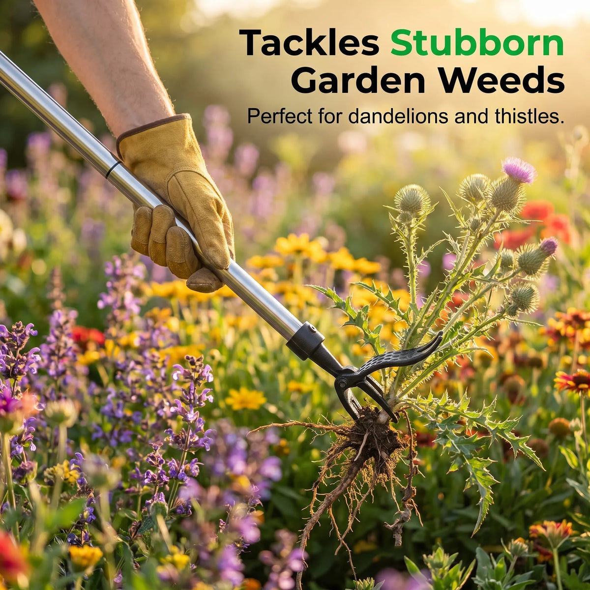 🌱 Root-Grip Garden Weed Puller – Easy Stainless Steel Weeding Tool