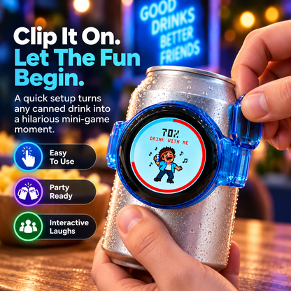 🎮 Interactive Pixel Party Can Companion – Motion-Responsive Mini Game Drink Gadget