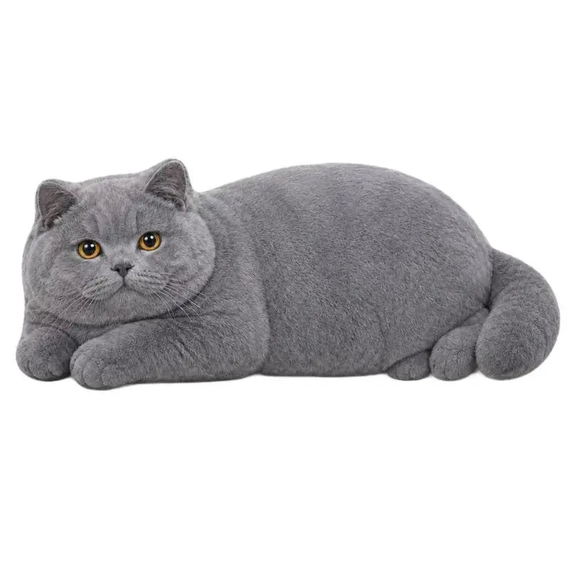 Realistic British Shorthair Cat Plush Throw Pillow