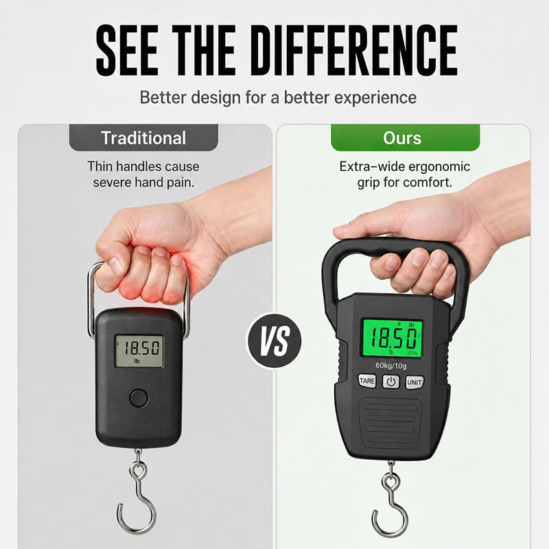 50kg Digital Luggage Scale – Rechargeable Travel Weight Checker ✈️