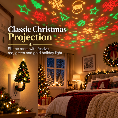 🎄 Christmas Tree Plug-In Projector Night Light – Festive Ceiling & Wall Holiday Display