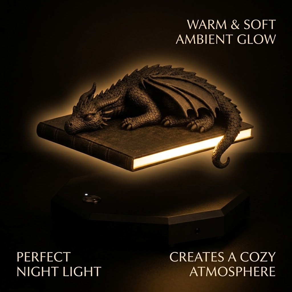 🐉 Floating Dragon Book Lamp – Turn Your Shelf Into A Fantasy Scene