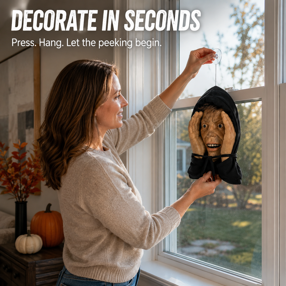 👻Scary Peeper Freak Halloween Decoration – The Ultimate Window Prank! 🎃🧟‍♀️