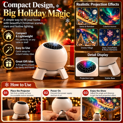 🎄 Magical Christmas Scene Projector – Transform Your Room into a Holiday Wonderland ✨