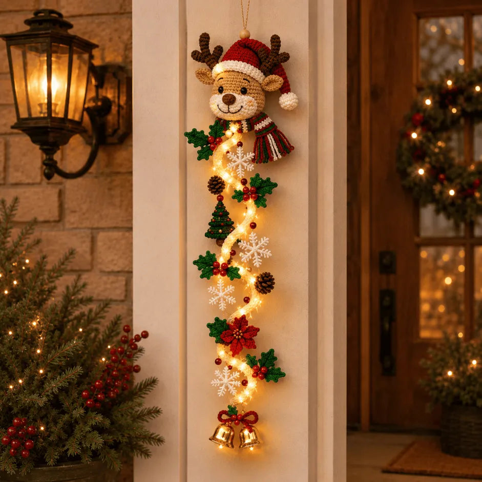 ⏳ Last Day 49% OFF – 🎄MerryCascade™ Glowing Christmas Door Hanger | 6 Festive Lighted Designs with Warm Glow, Dimensional Details & Space-Saving Vertical Décor ✨