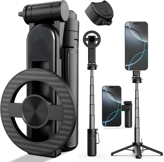 4-in-1 Magnetic Selfie Stick Tripod with Bluetooth Remote