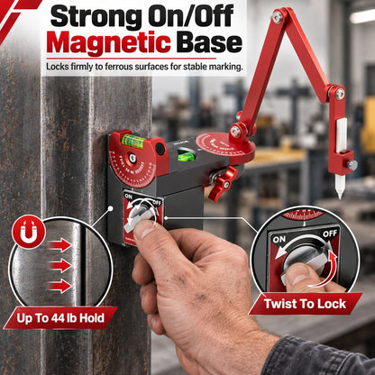 Precision Pipe Locator Tool | 44 Pound Magnetic Base & Talc Marker