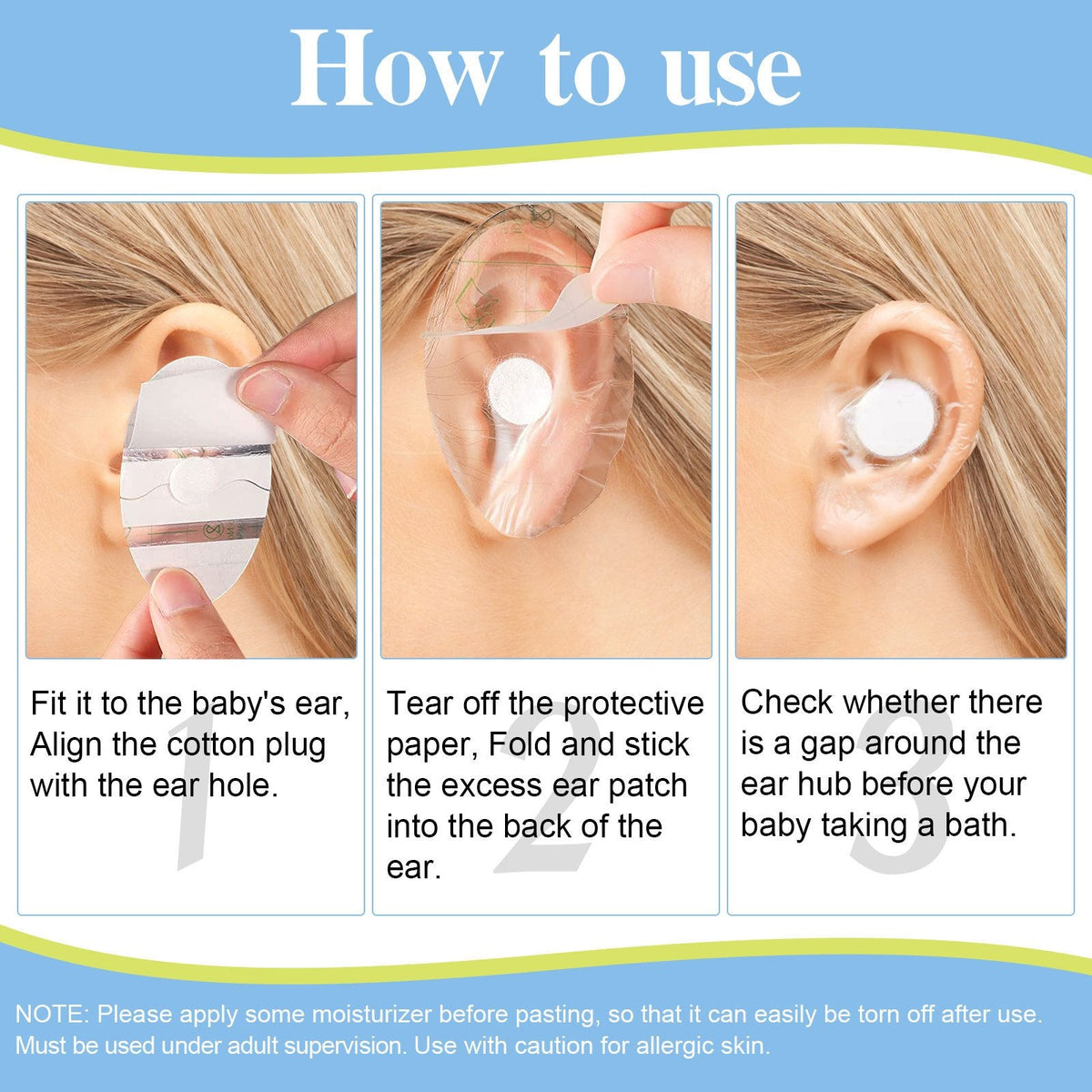 Waterproof Ear Cover Patches – Make Bath & Swim Time Easier