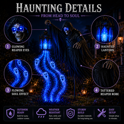 💀 Halloween Soul Harvester Animated Solar Garden Light