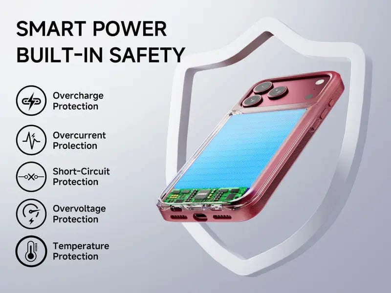 🔋 PinkBird Power Case – Protective Charging Phone Case with Backup Battery & Type-C Connectivity