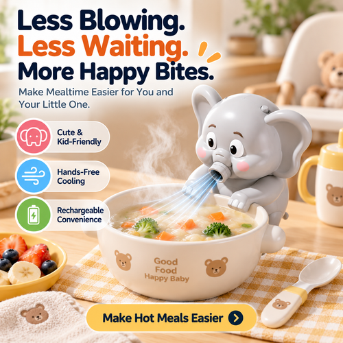 🐘 Hands-Free Food Cooling Fan – Cool Hot Meals Faster Without Blowing