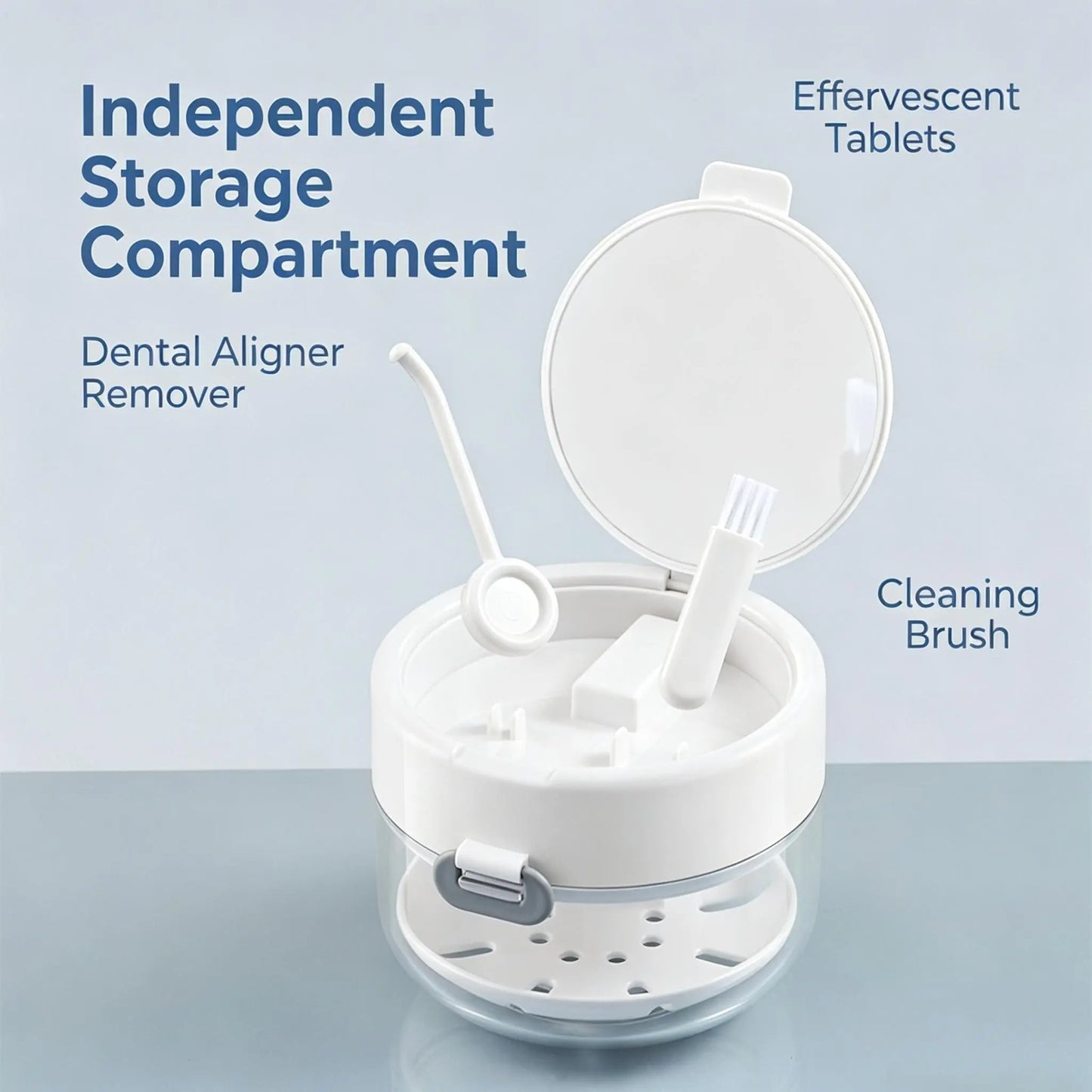 Travel Retainer Cleaner Case with Mirror & Drain Tray