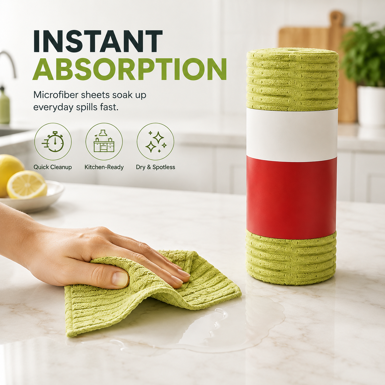Ultra absorbent microfiber cleaning sheet wiping liquid spill