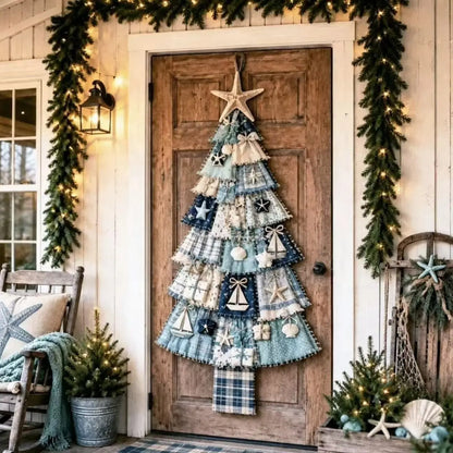 🚪 CHRISTMAS DOOR FAVORITE | Layered Fabric Tree Hanging – Space-Saving Holiday Decor for Front Doors & Entryways