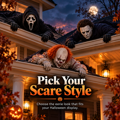 👻 Creepy Roof Crawler Halloween Prop – Porch, Garage & Roofline Horror Decoration