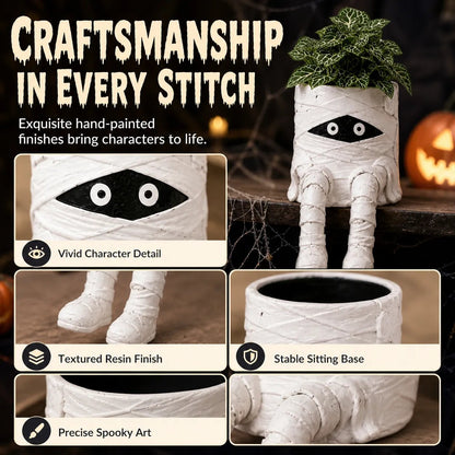 🎉49% OFF – 🎃 Halloween Hanging Leg Planter | Hand-Painted Resin Character Pot for Succulents, Shelves, Desks, Porches & Spooky Seasonal Displays 🪴