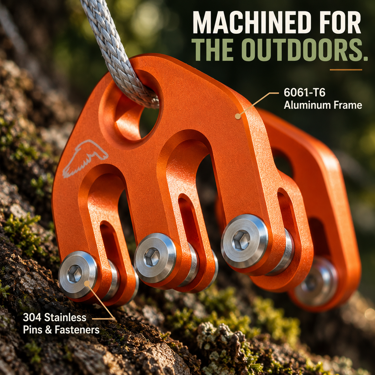 🏕️🪢 Compact Aluminum Block & Tackle Hoist – Portable Outdoor Gear Lifting Pulley Set 🔩