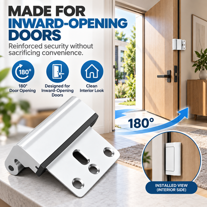 180° Inward-Opening Door Reinforcement Lock – Low-Profile Anti-Theft Security Latch
