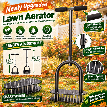 🌱 Manual Lawn Coring Aerator ✅ Carbon Steel Build & Spring Ejection | Healthier Grass Made Easy 🍃