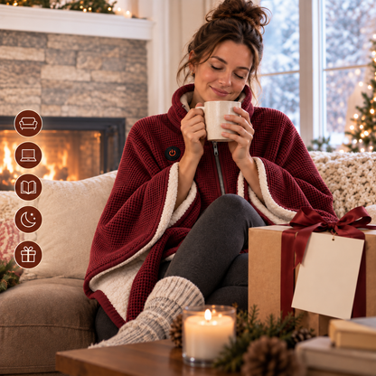 🛋️ The Blanket You Don’t Have to Keep Fixing – Heated Wearable Wrap