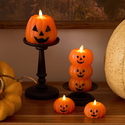🎃Flameless Jack-O'-Lantern Candles Battery Operated with 6 Hour Timer