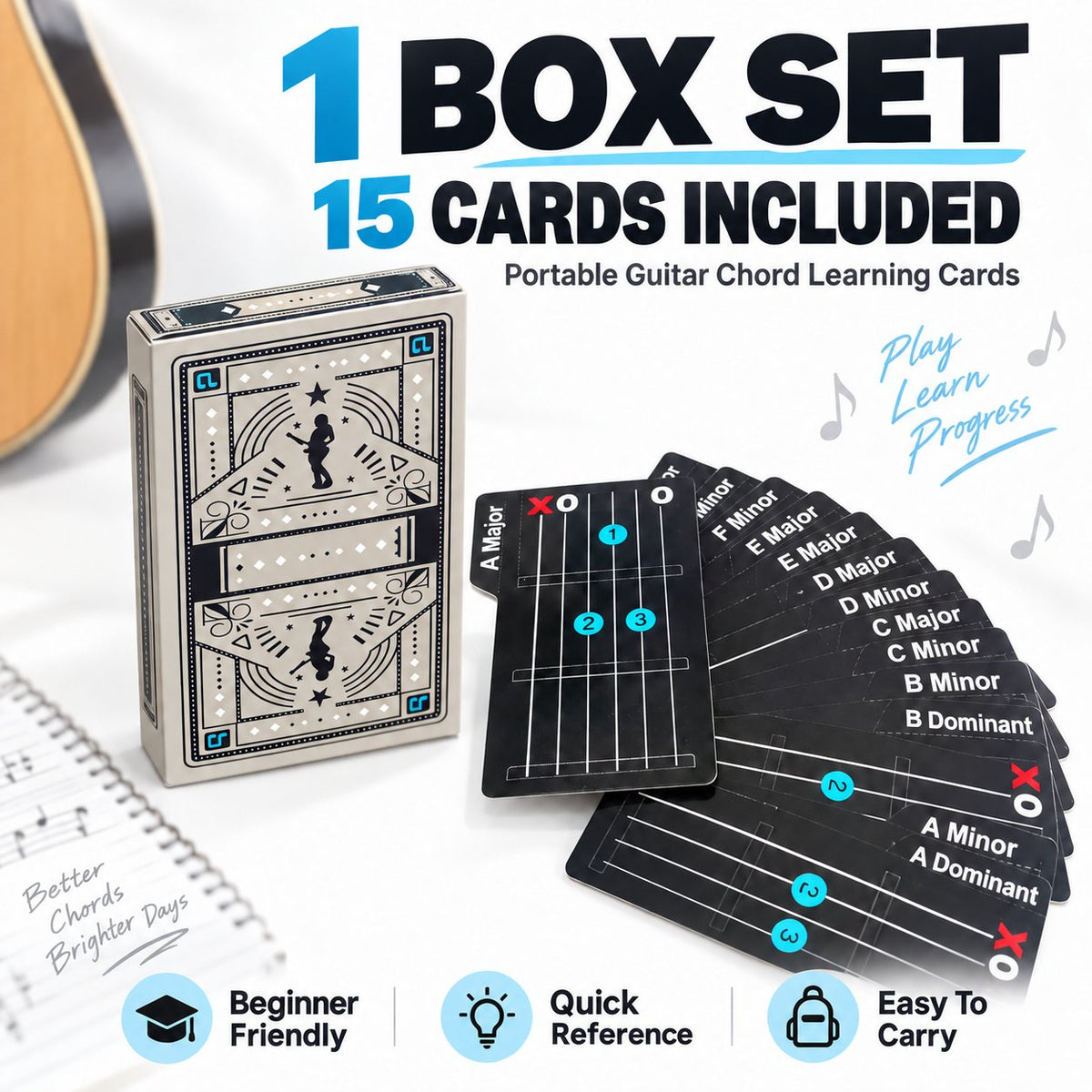 🎸✨ Guitar Chord Cards — Learn Chords Faster & Master Your Guitar Skills Easier