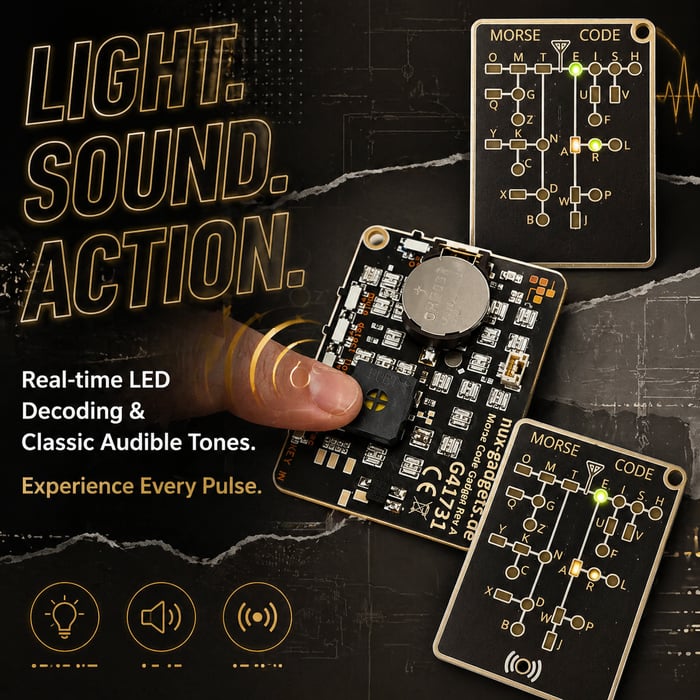 Morse Code Trainer Card Pro – Interactive LED Learning Tool