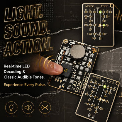 Morse Code Trainer Card Pro – Interactive LED Learning Tool