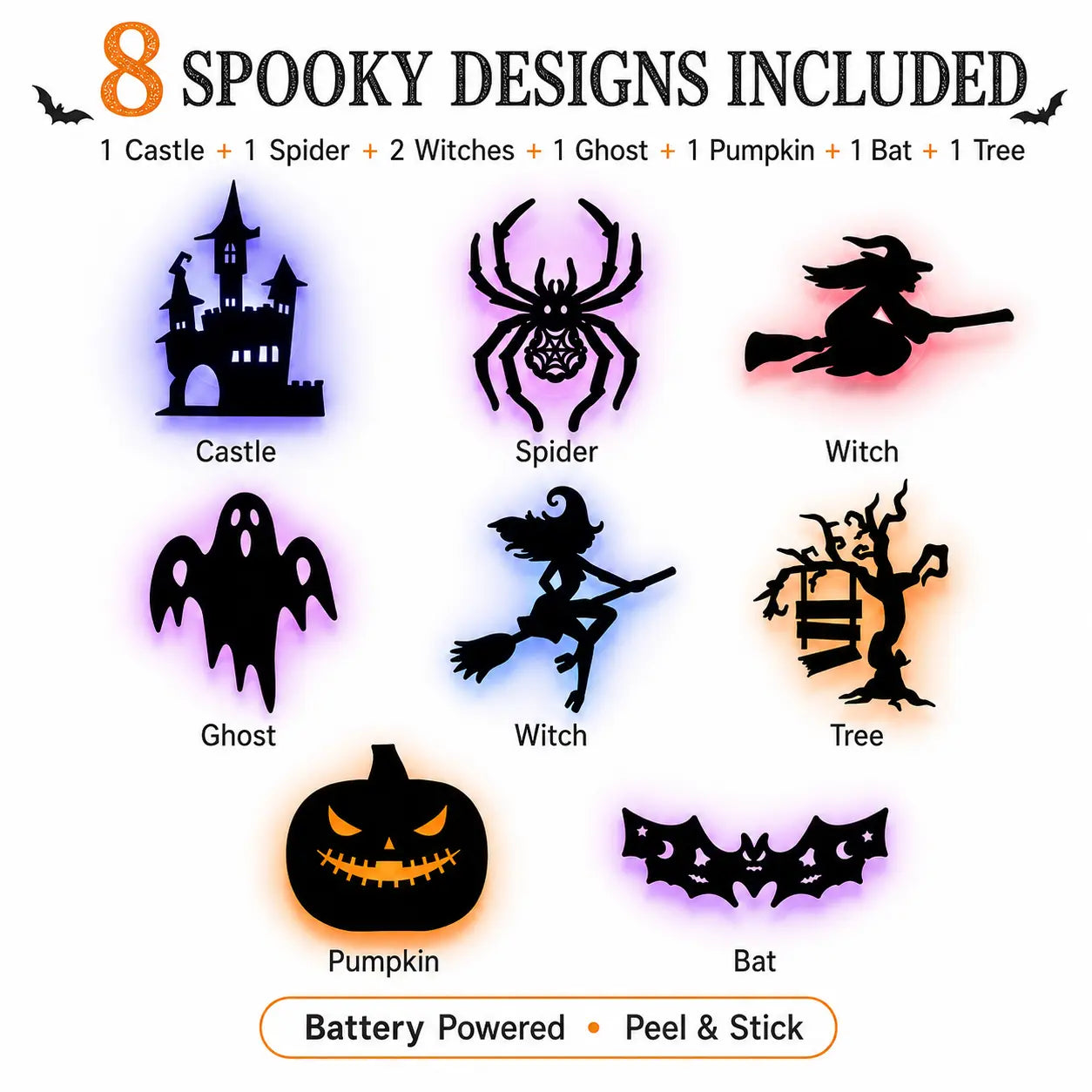 🎃Halloween LED Silhouette Wall Light Stickers