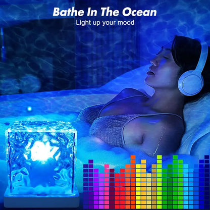 🌈Rechargeable Waterproof Shower Light -16 Colors Ocean Wave Projector with Remote