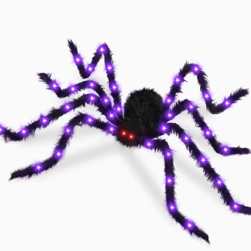 🕷️Halloween Spider Web Light Set with 2 Mini Spider String Lights